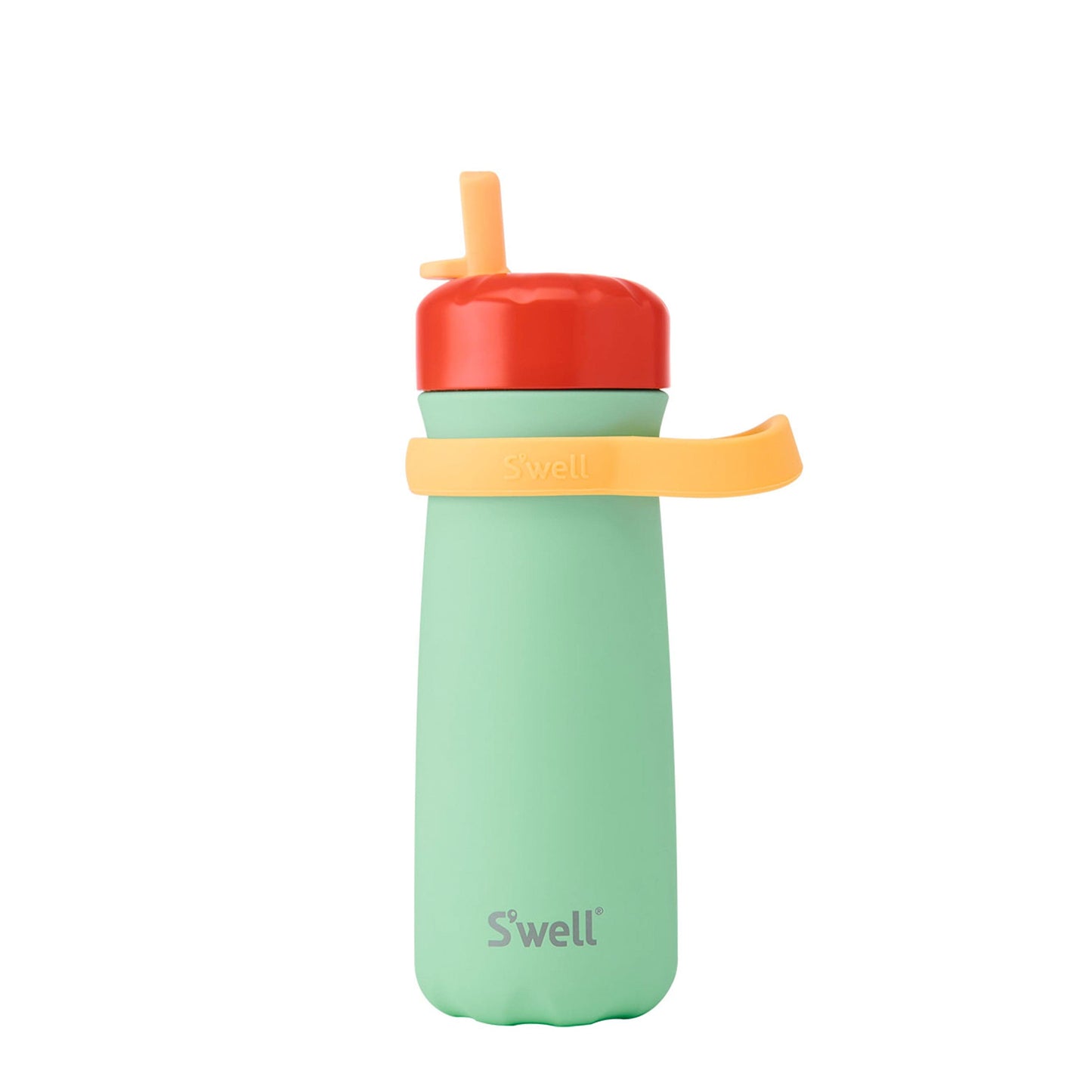 traveler-with-flip-straw-lid-16oz-f9 Swell-Kids-Water-Bottle-Traveler-16oz-Spring-Green-Front-Lid-Up.jpg